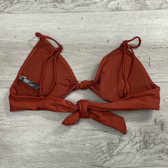 Aerie Knotted Triangle Tie Back Adjustable Straps Padded Bikini Top 2017 Medium - Picture 2 of 7